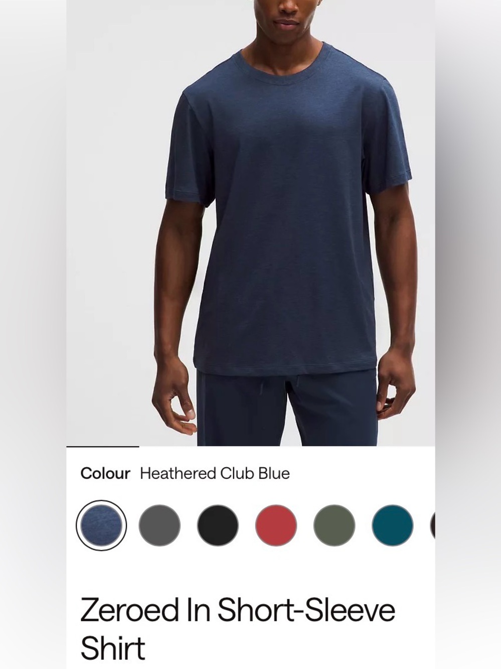 Zeroed In Short-Sleeve Shirt -Heathered Club Blue see measurements, cotton blend